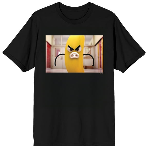 The Amazing World of Gumball Angry Banana Joe on Black Short Sleeve Adult T-Shirt-XL