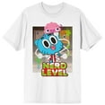 thumbnail image 1 of The Amazing World of Gumball Gumball Watterson, Nerd Level on White Short Sleeve Adult T-Shirt-6XL, 1 of 4