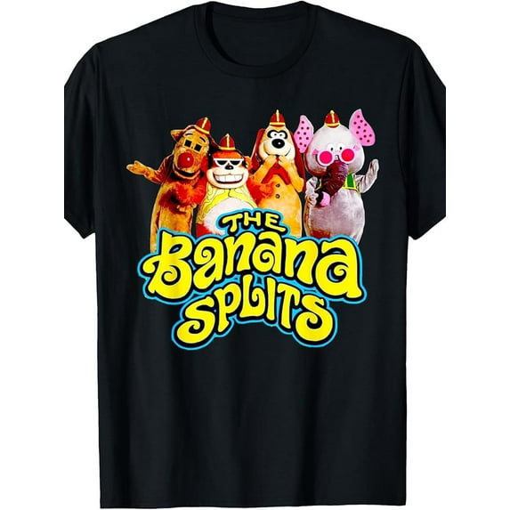 Men's "The Banana Splits" Retro T-Shirt - 100% Cotton, Vintage 1970s & 1980s Inspired, Short Sleeve, Round Neck, Colorful Cartoon Graphic, Ideal for Casual Wear