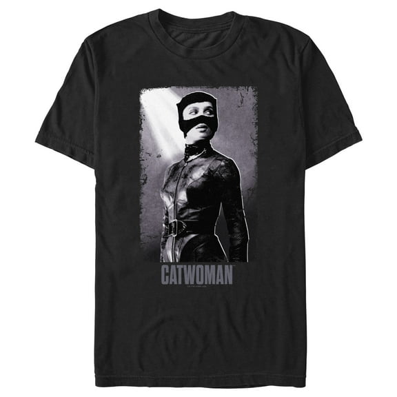 Men's The Batman B&W Catwoman Poster Graphic Tee Black 2X Large