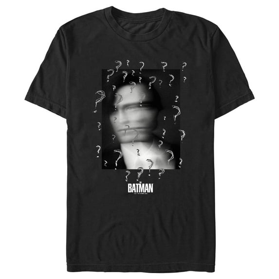 Men's The Batman Faded Who Is Batman? Graphic Tee Black X Large