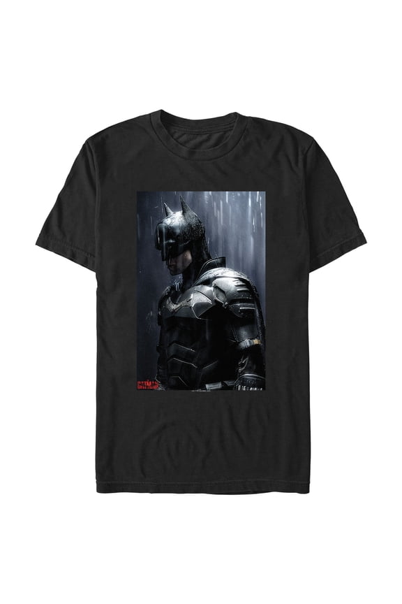 Men's The Batman In the Rain Poster Graphic Tee Black Large