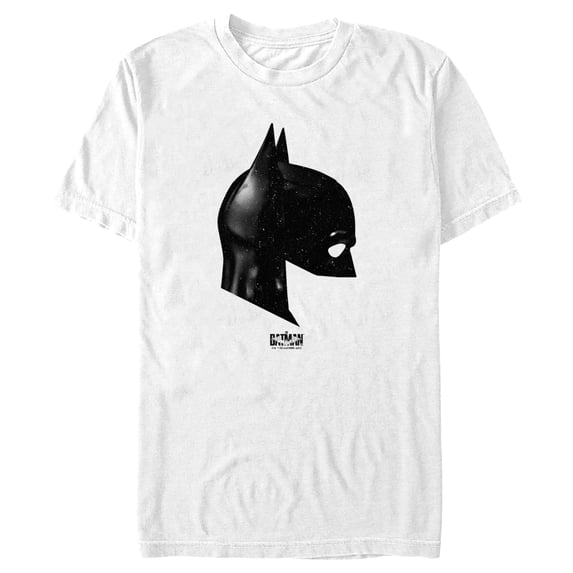 Men's The Batman Mask Profile Graphic Tee White Large
