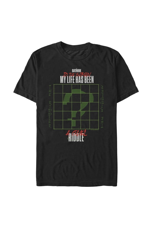 Men's The Batman My Life Has Been A Cruel Riddle Graphic Tee Black Large