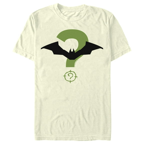 Men's The Batman Riddler and Bat Logo  Graphic Tee Beige Large