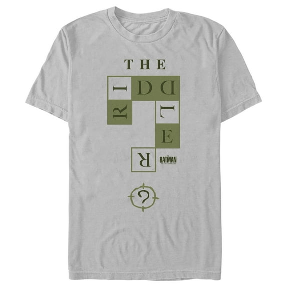 Men's The Batman The Riddler Crossword Graphic Tee Silver X Large