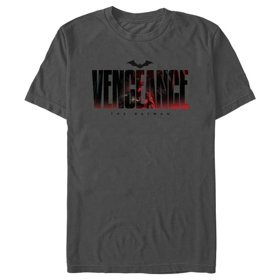 Men's The Batman Vengeance Logo Graphic Tee Charcoal Medium