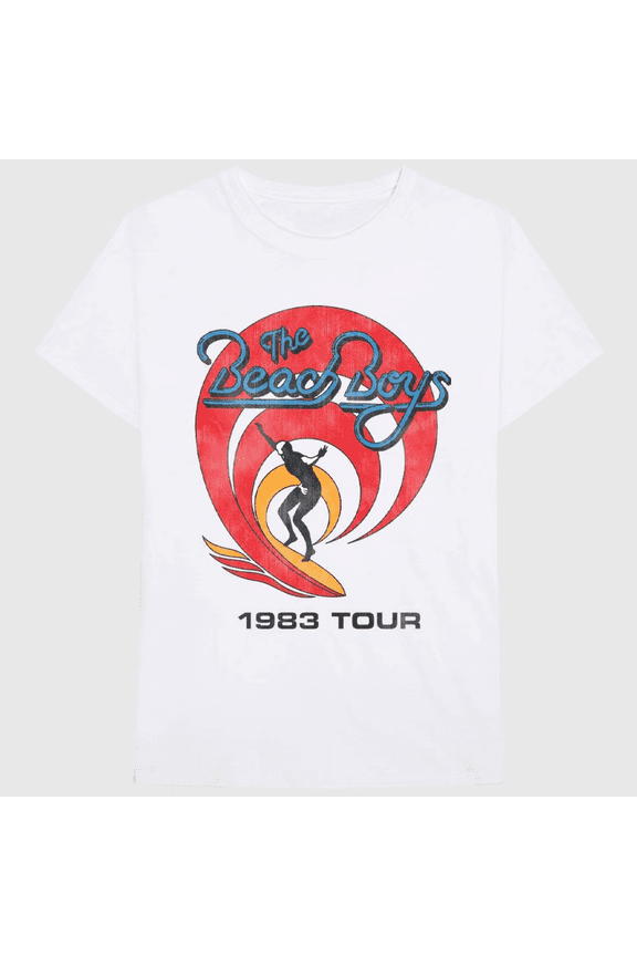 Men's 'The Beach Boys' Short Sleeve Crewneck Graphic T-Shirt - White, Large