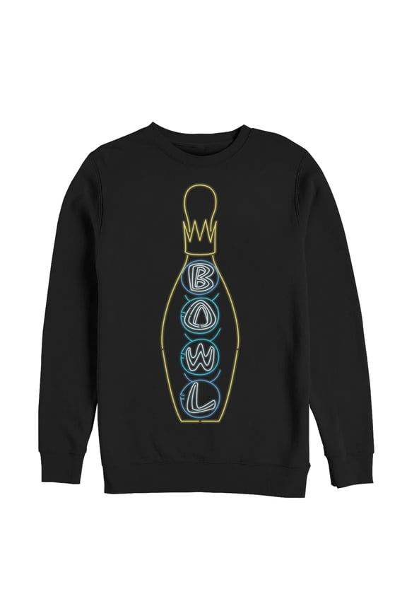 Men's The Big Lebowski Bowling Neon Light Print Sweatshirt Black Large