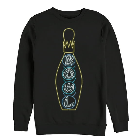 Men's The Big Lebowski Bowling Neon Light Print Sweatshirt Black Large