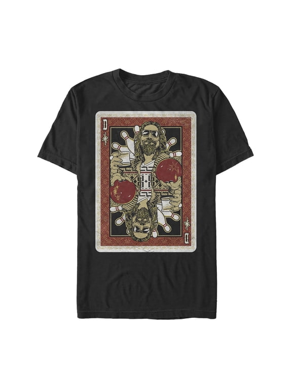 Men's The Big Lebowski Dude Playing Card Graphic Tee Black X Large