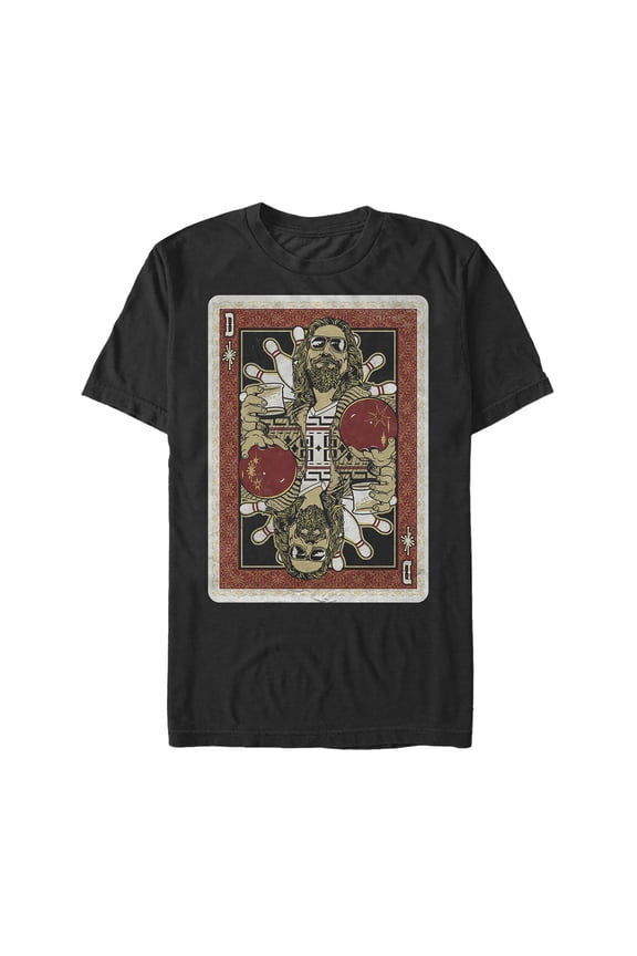 Men's The Big Lebowski Dude Playing Card Graphic Tee Black X Large