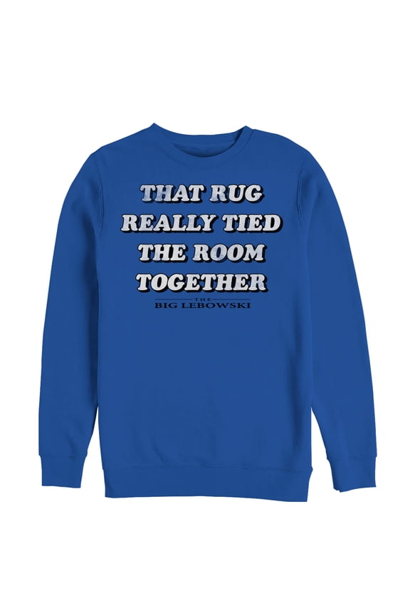 Men's The Big Lebowski Rug Really Tied Room Together Sweatshirt Royal Blue 3X Large
