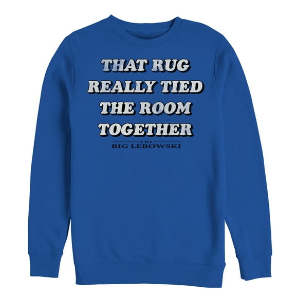 Men's The Big Lebowski Rug Really Tied Room Together  Sweatshirt Royal Blue Small