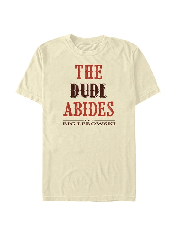 Men's The Big Lebowski The Dude Abides Graphic Tee Cream Large