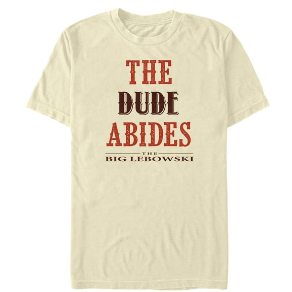 Men's The Big Lebowski The Dude Abides  Graphic Tee Cream Small