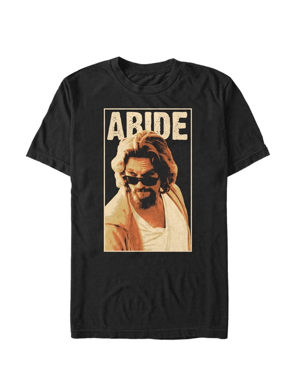 Men's The Big Lebowski The Dude Abides Sunglasses Pose Graphic Tee Black 2X Large