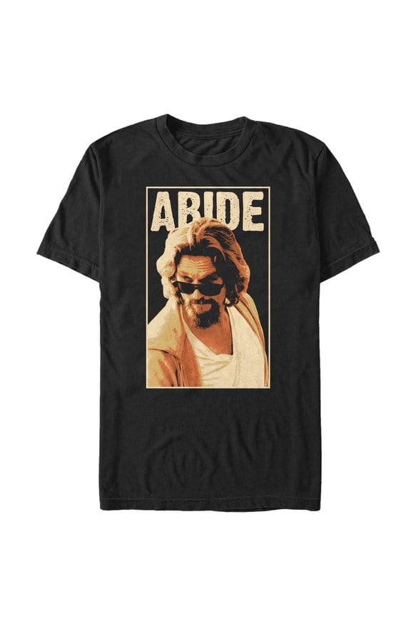 Men's The Big Lebowski The Dude Abides Sunglasses Pose Graphic Tee Black 4X Large