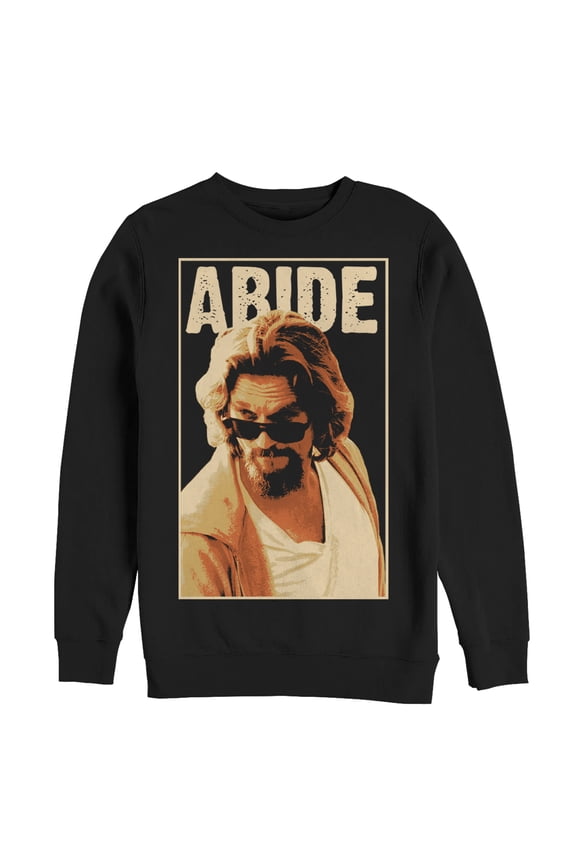 Men's The Big Lebowski The Dude Abides Sunglasses Pose Sweatshirt Black Small