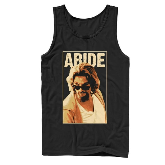 Men's The Big Lebowski The Dude Abides Sunglasses Pose  Tank Top Black Medium
