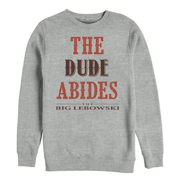 Men's The Big Lebowski The Dude Abides Sweatshirt Athletic Heather Small