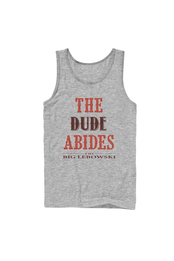 Men's The Big Lebowski The Dude Abides  Tank Top Athletic Heather Medium
