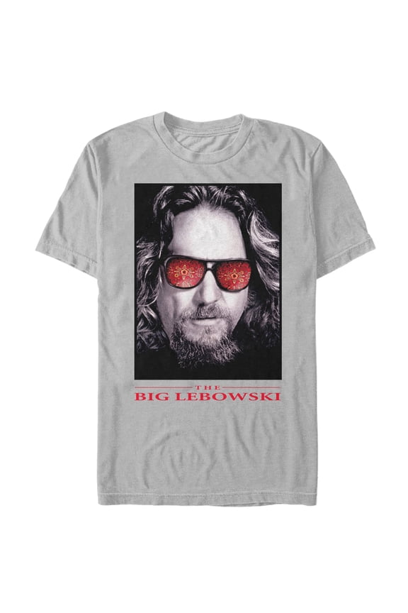 Men's The Big Lebowski The Dude Sunglasses Poster Graphic Tee Silver Medium