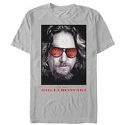 Men's The Big Lebowski The Dude Sunglasses Poster  Graphic Tee Silver X Large