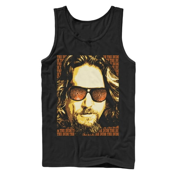 Men's The Big Lebowski The Dude Text Poster Tank Top Black 2X Large