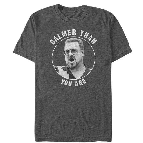 Men's The Big Lebowski Walter Calmer Than You Graphic Tee Charcoal Heather 2X Large