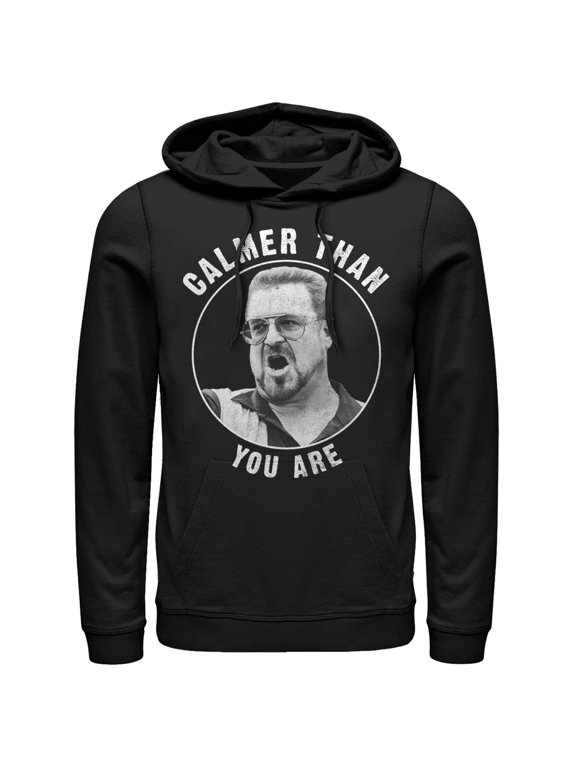 Men's The Big Lebowski Walter Calmer Than You Pull Over Hoodie Black Medium