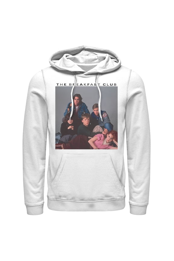 Men's The Breakfast Club Detention Group Pose Pull Over Hoodie White Large
