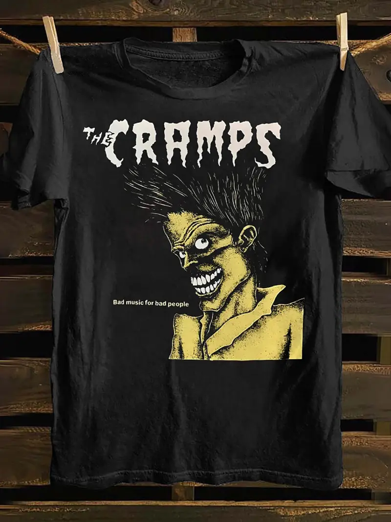 T-shirt The Cramps Band Music - Bleu Marine, Coton, Unisexe, Tailles S à 5XL, Neuf Avec étiquettes
