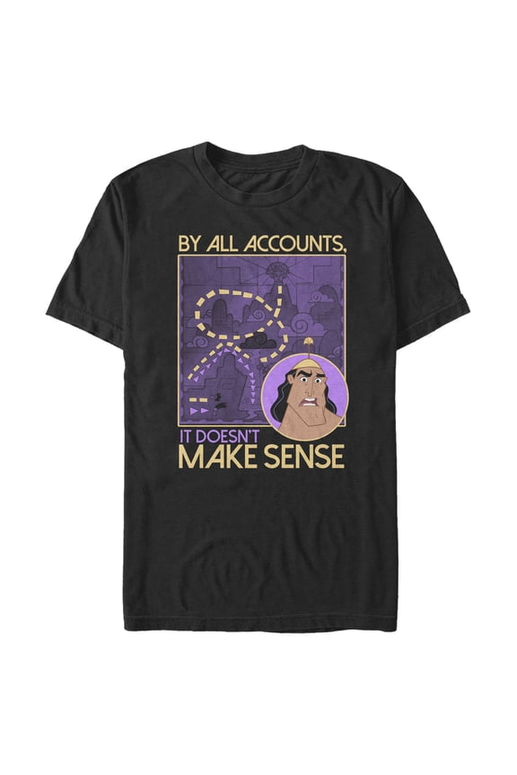 Men's The Emperor's New Groove Kronk Make Sense Graphic Tee Black Large