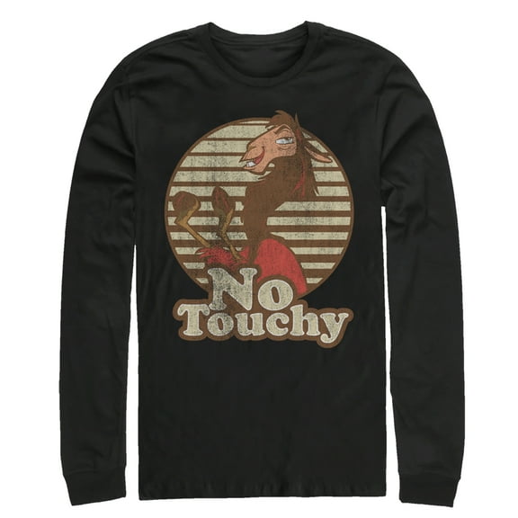 Men's The Emperor's New Groove Kuzco No Touchy  Long Sleeve Shirt Black X Large