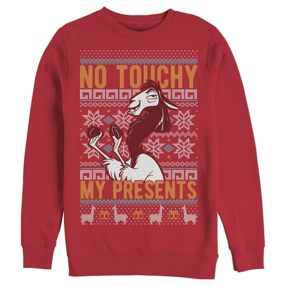 Men's The Emperor's New Groove The Emperor's New Groove Kuzco No Touchy Sweatshirt Red X Large