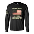thumbnail image 1 of Men's The Final Variant Is Communism Patriotic American Flag Long Sleeve T-shirt Graphic Tee-Black-large, 1 of 4