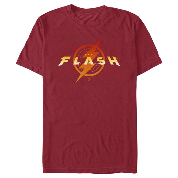 Men's The Flash Animated Yellow Logo Graphic Tee Cardinal 2X Large
