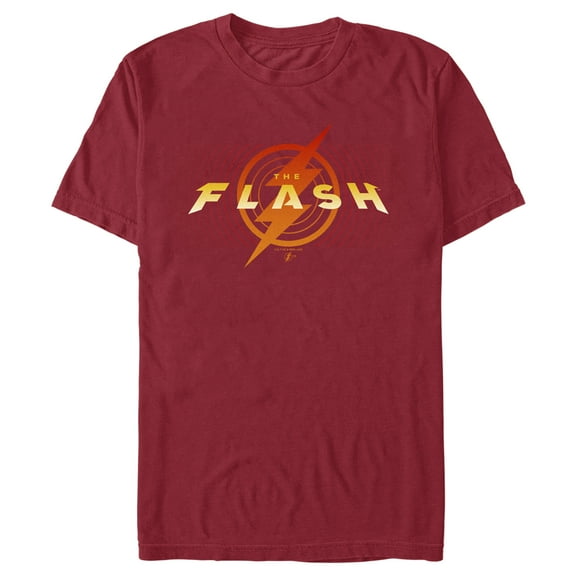 Men's The Flash Animated Yellow Logo  Graphic Tee Cardinal Medium