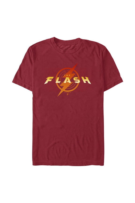Men's The Flash Animated Yellow Logo  Graphic Tee Cardinal Small