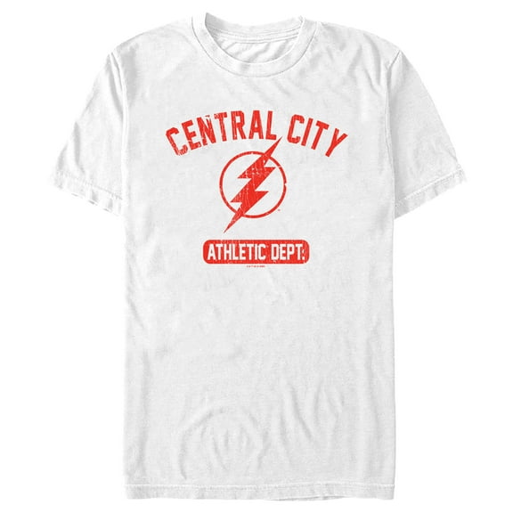 Men's The Flash Central City Lightning Bolt  Graphic Tee White Large