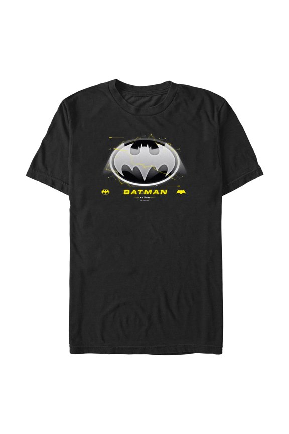 Men's The Flash Lightning Batman Logo Graphic Tee Black 2X Large