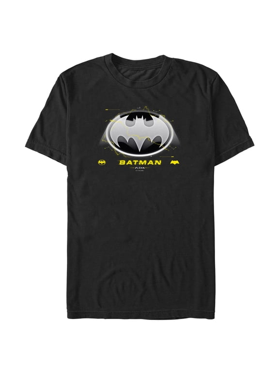 Men's The Flash Lightning Batman Logo Graphic Tee Black Small