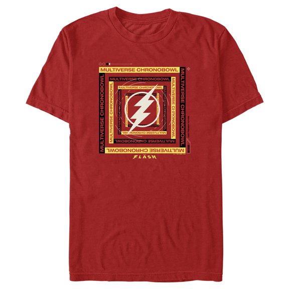 Men's The Flash Multiverse Chronobowl  Graphic Tee Red 2X Large