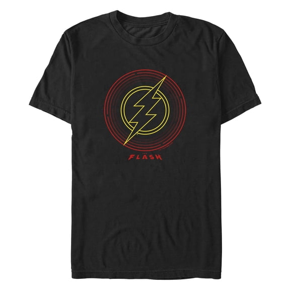 Men's The Flash Neon Lightning Bolt Stamp Graphic Tee Black Small