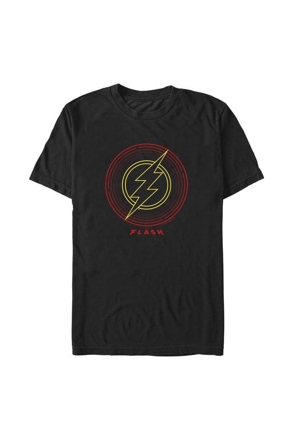 Men's The Flash Neon Lightning Bolt Stamp Graphic Tee Black Small
