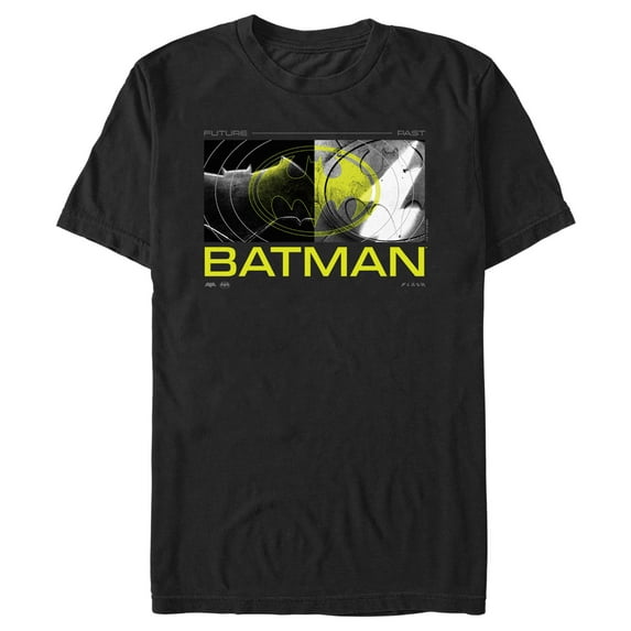 Men's The Flash Neon Yellow Batman Logo Graphic Tee Black 3X Large