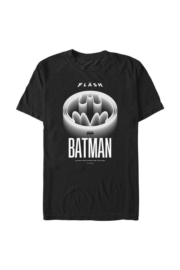 Men's The Flash Official Superhero Logos Graphic Tee Black Small