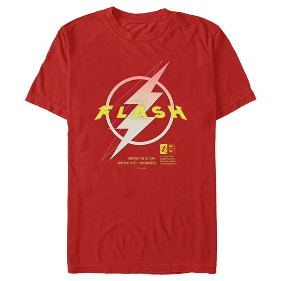 Men's The Flash Saving the Future Lightning Logo Graphic Tee Red X Large
