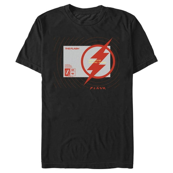 Men's The Flash Saving the Future and the Past Lighting Bolt Graphic Tee Black Medium